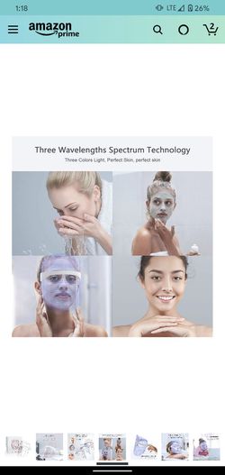 LED Face Mask Light Therapy, 3 Colors Light Therapy Facial Photon Beauty Device for Facial Rejuvenation, Wrinkles Reduction, Anti-Aging ￼ ￼ ￼ ￼ ￼ Thumbnail