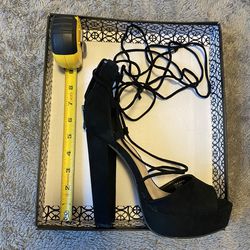 New Nicole Miller Lace Up Platform Heel Sandals Shoes Size 7.5 Thumbnail