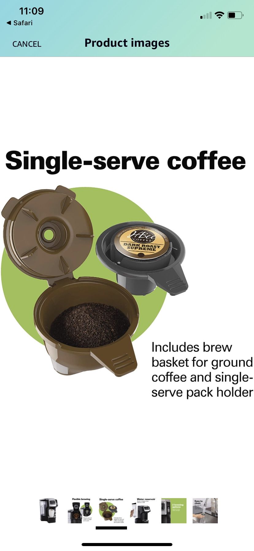 Hamilton Beach 49975 FlexBrew Single Serve Maker with 40 oz. Reservoir, Compatible with K-Cup Packs or Ground Coffee, 3