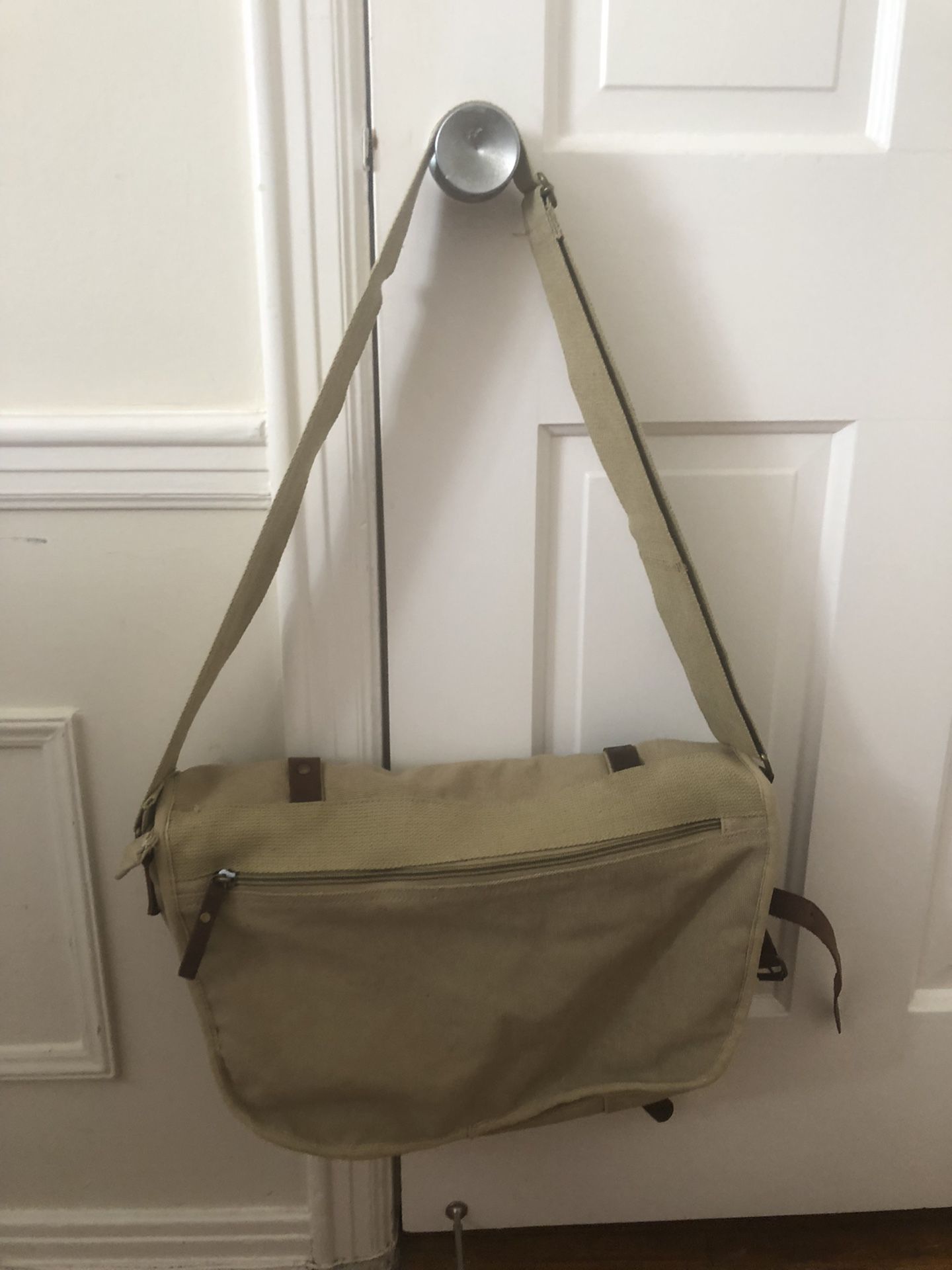 Rothco Vintage Canvas Explorer Shoulder Bag with Leather Accents Brown