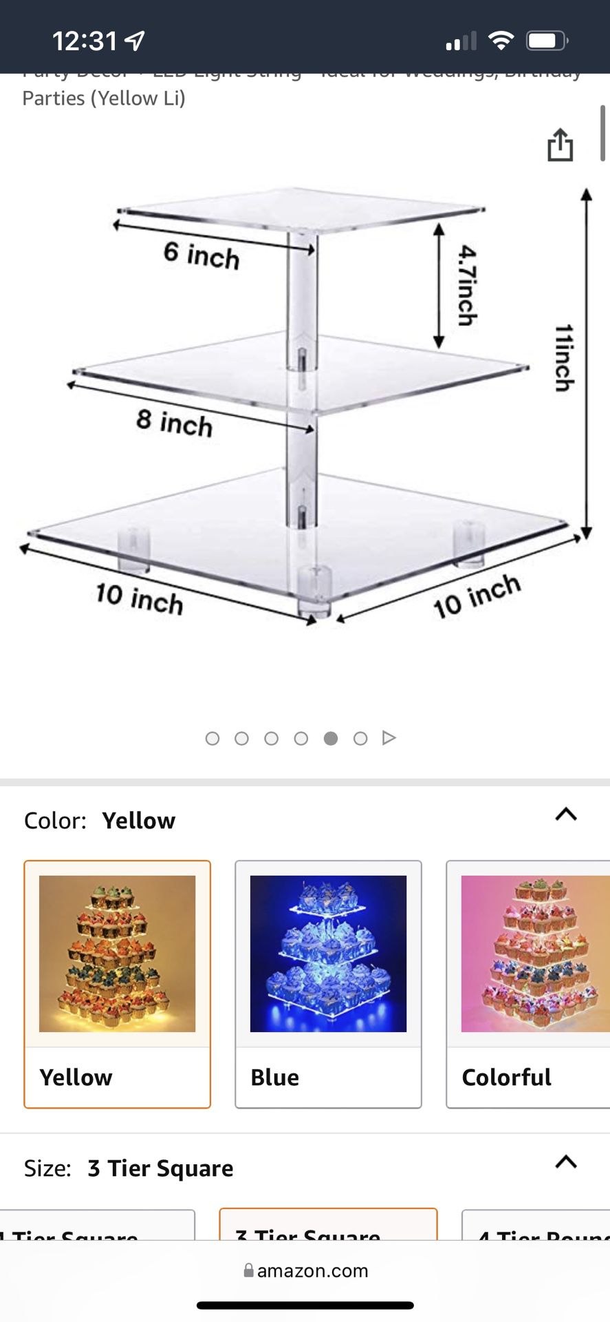 Acrylic Cupcake Stands with Lights