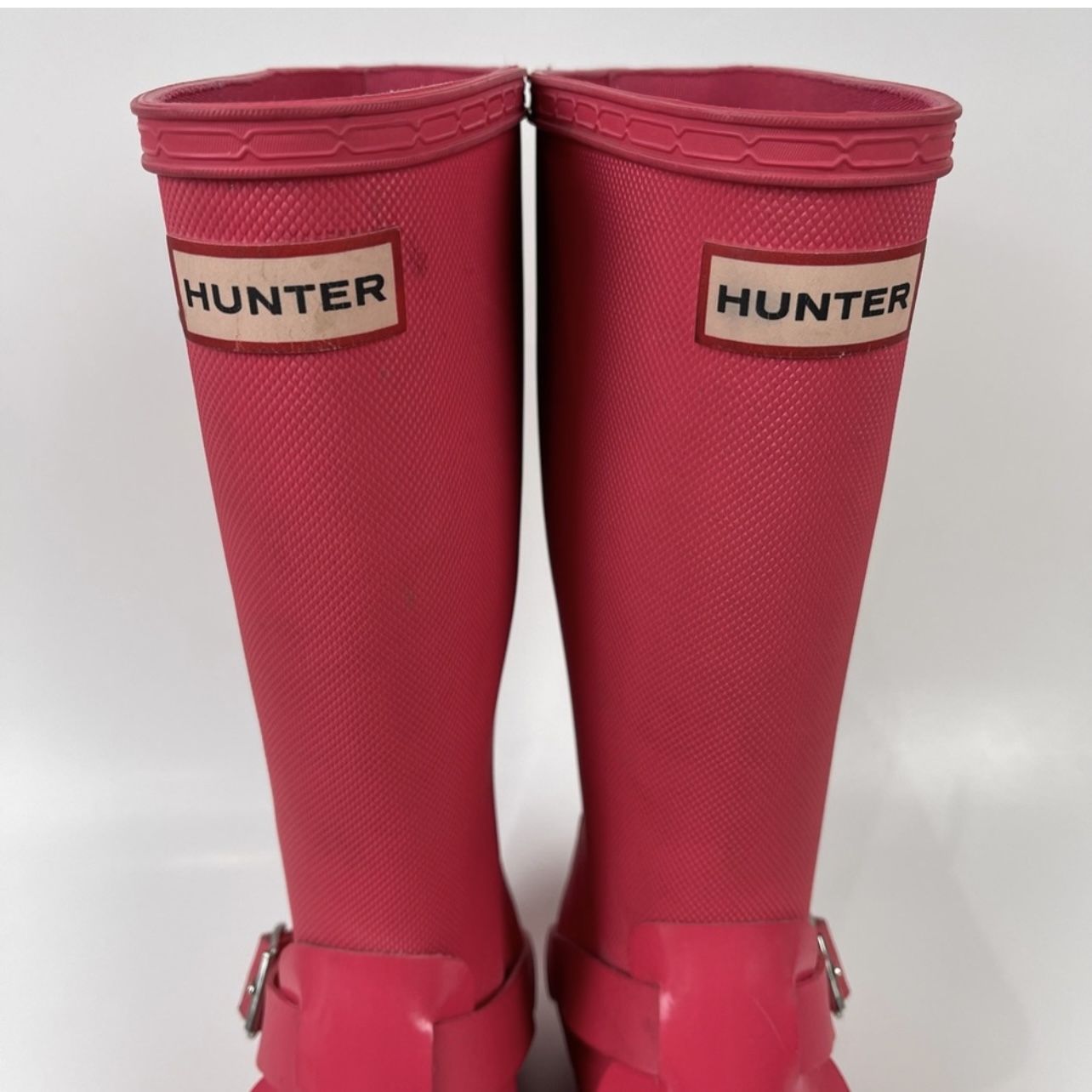 Girls Hunter Tex Fringe Tall Rain Boots Coral Pink Sz 4 Youth