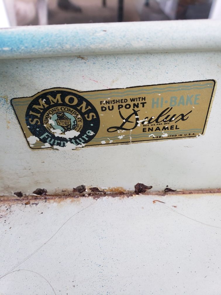 Simmons metal desk vintage antique