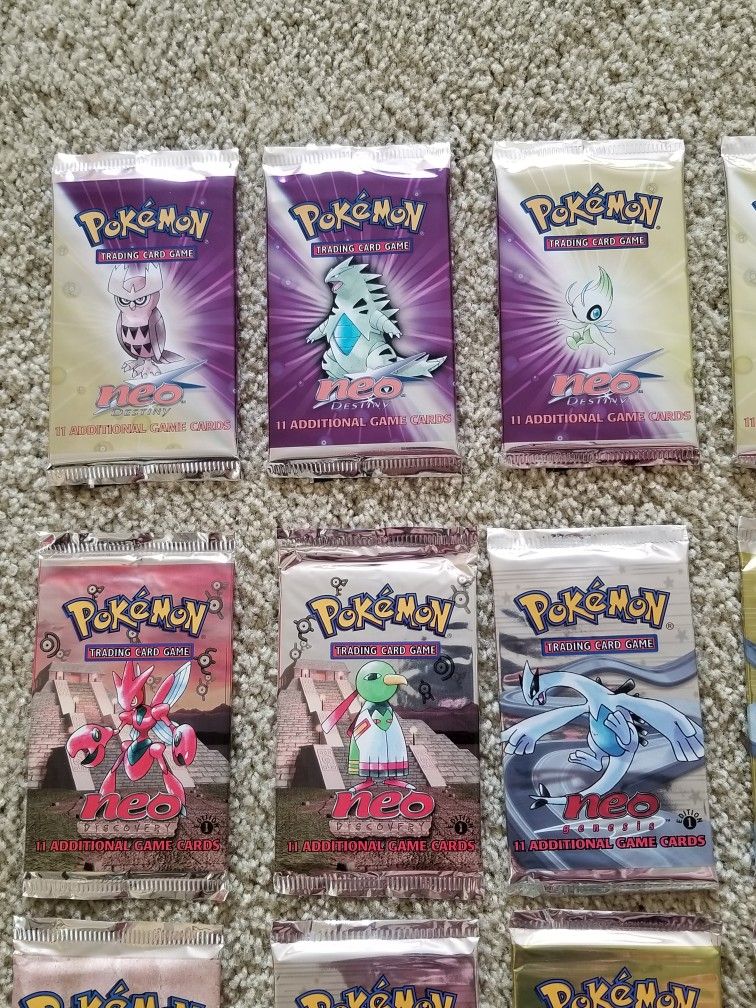 Huge Vintage Pokemon Booster Pack Lot Neo Genesis 1st edition Discovery Destiny