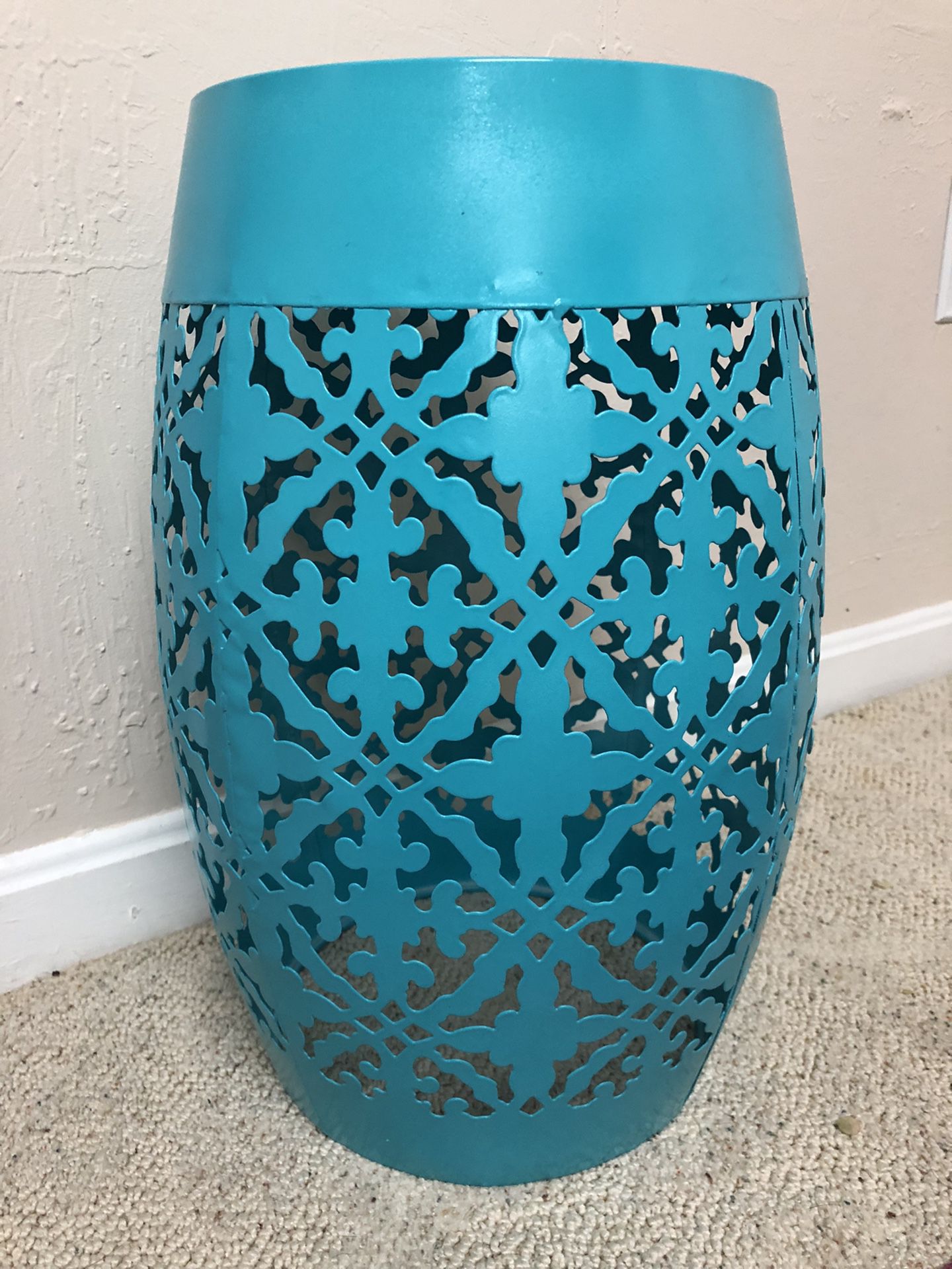 Seaside Turquoise Blue Plant Stand/ Side Table/ Garden Stool