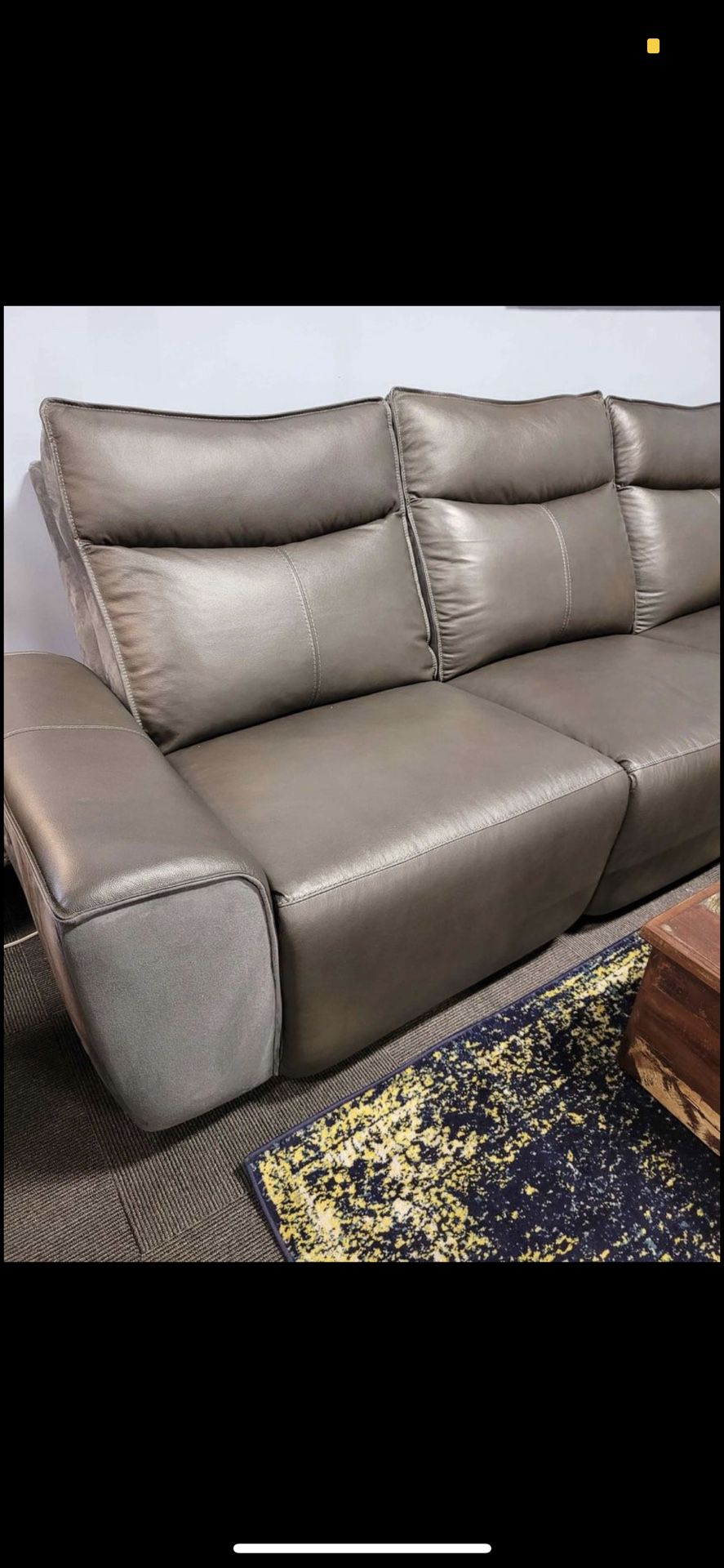 Brand new top grain Italian leather sectional IN STOCK - all power