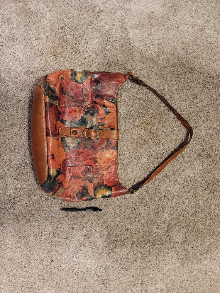 Patricia Nash Purse Tote 100% Italian Leather Floral