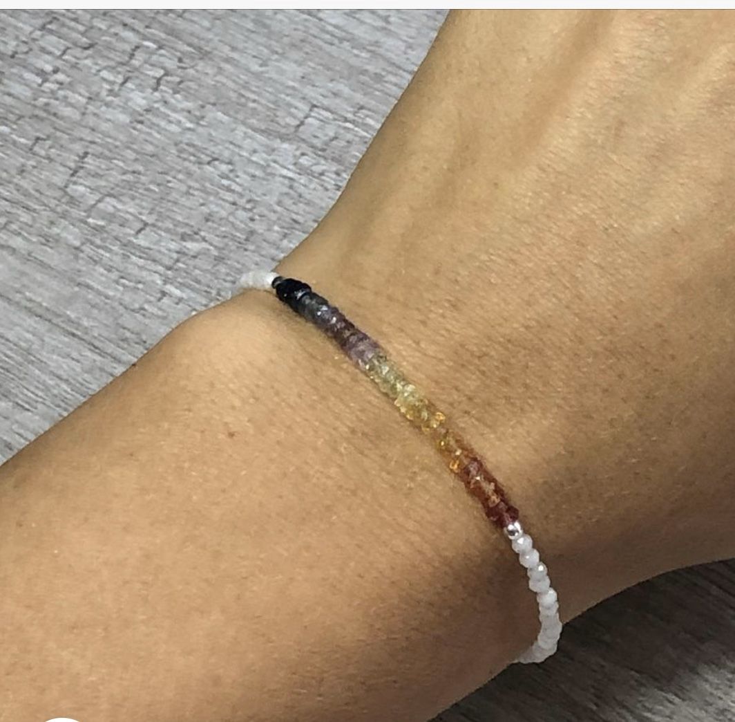 NEW Rainbow Shaded Sapphire & Moonstone Bracelet