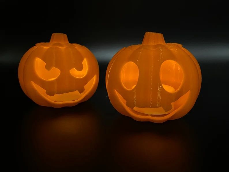 Jack-O-Lantern Pumpkin With Flickering LED Candle