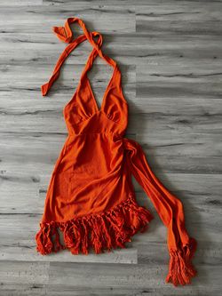 Orange Halter Top Dress  Thumbnail