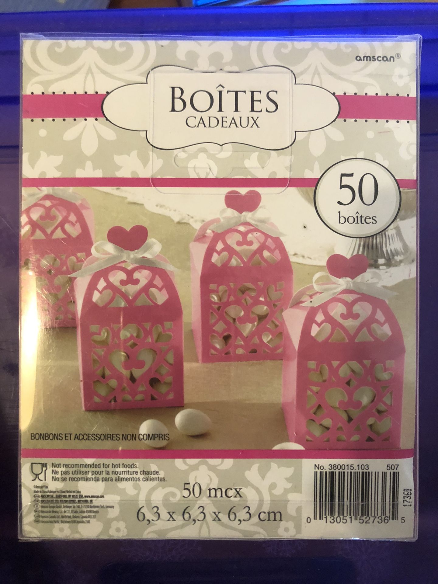 Pink Wedding Baby Shower Lantern Favor Boxes