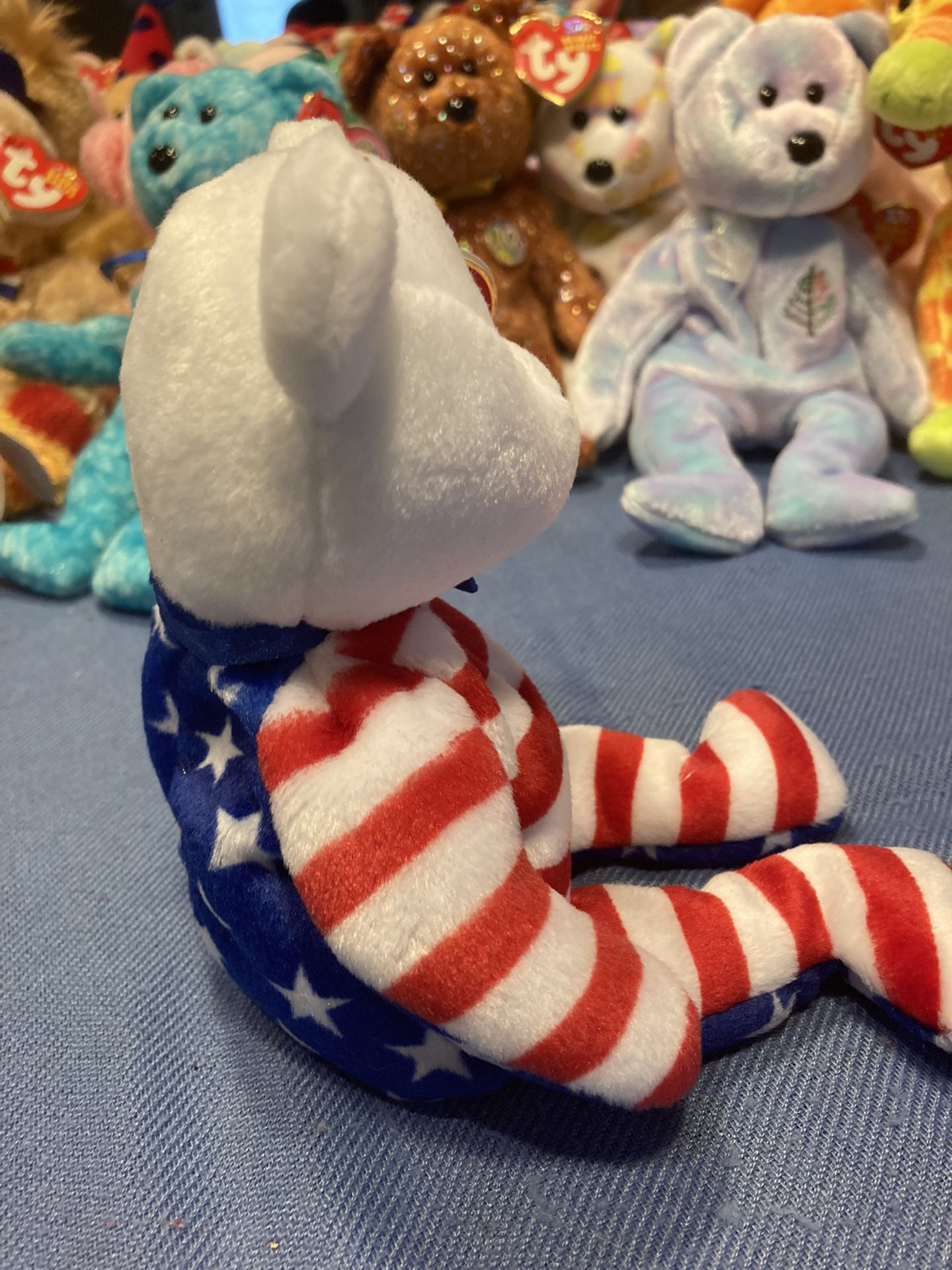 Ty Beanie Baby - LIBERTY the Patriotic Bear (White Head)
