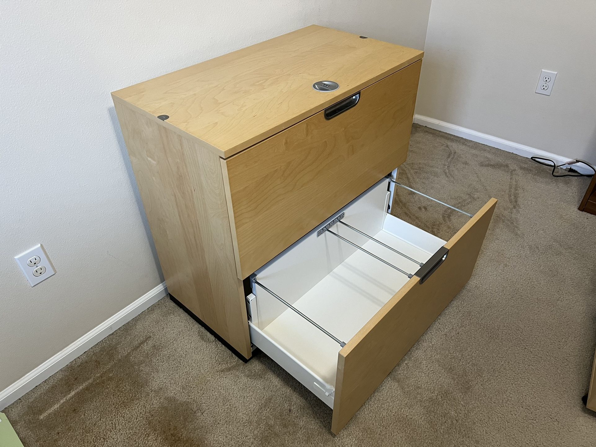 Ikea Galant 2-Drawer Lateral File Cabinet, Locking, White Oak