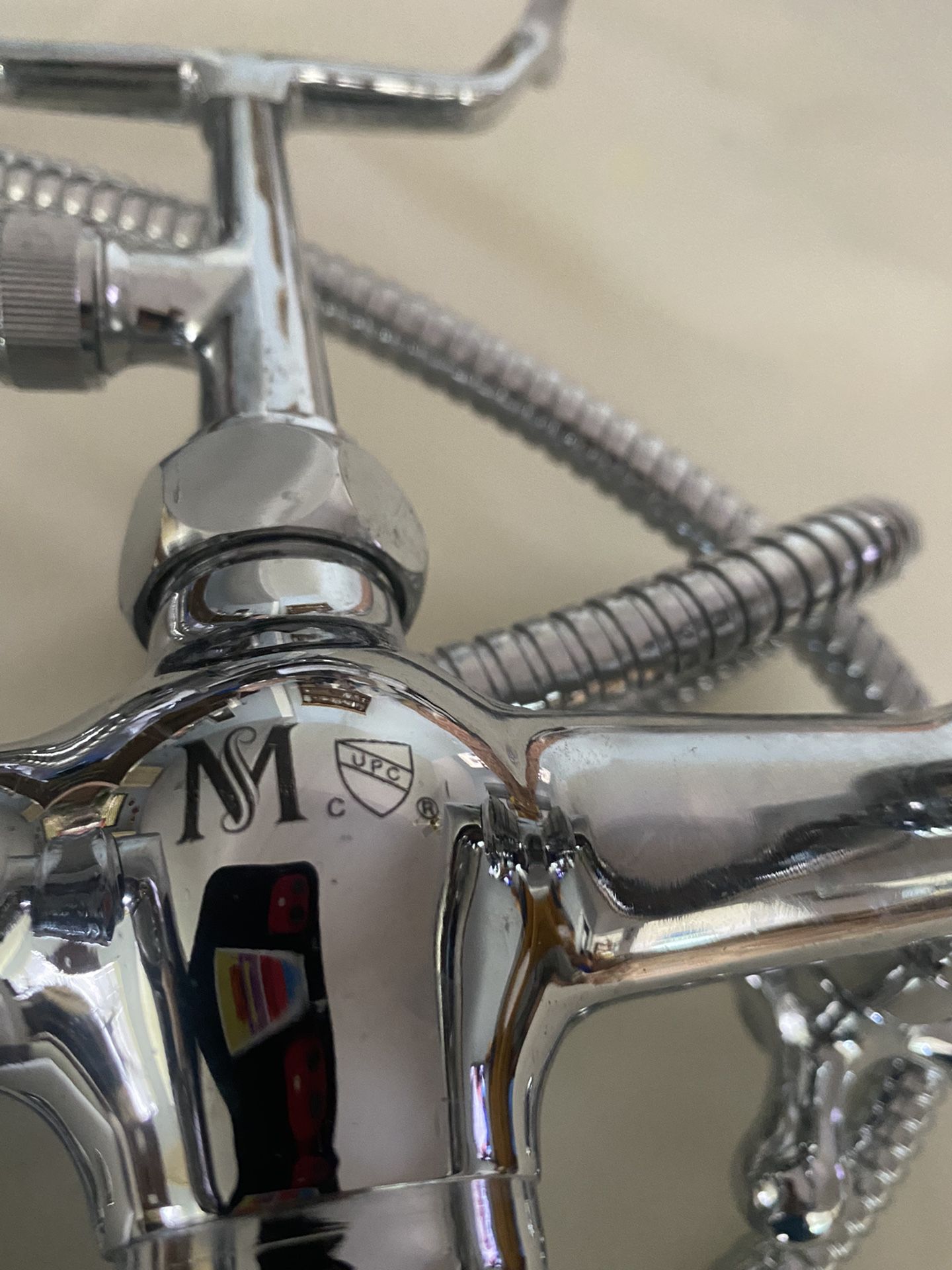 “M” Designer Chrome MOUNT FAUCET SET as new it is over $600. New… asking $350. Obo today 
