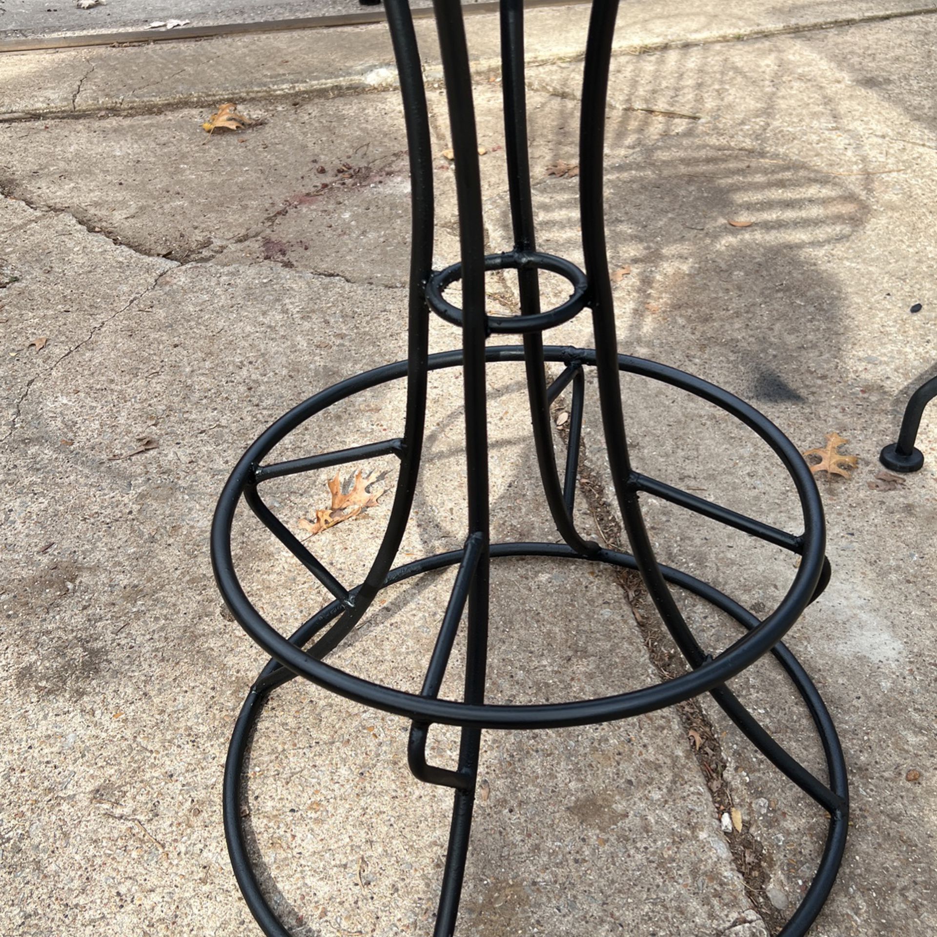 Wrought Iron Bar High Bistro Set with 2 Swivel Chairs 