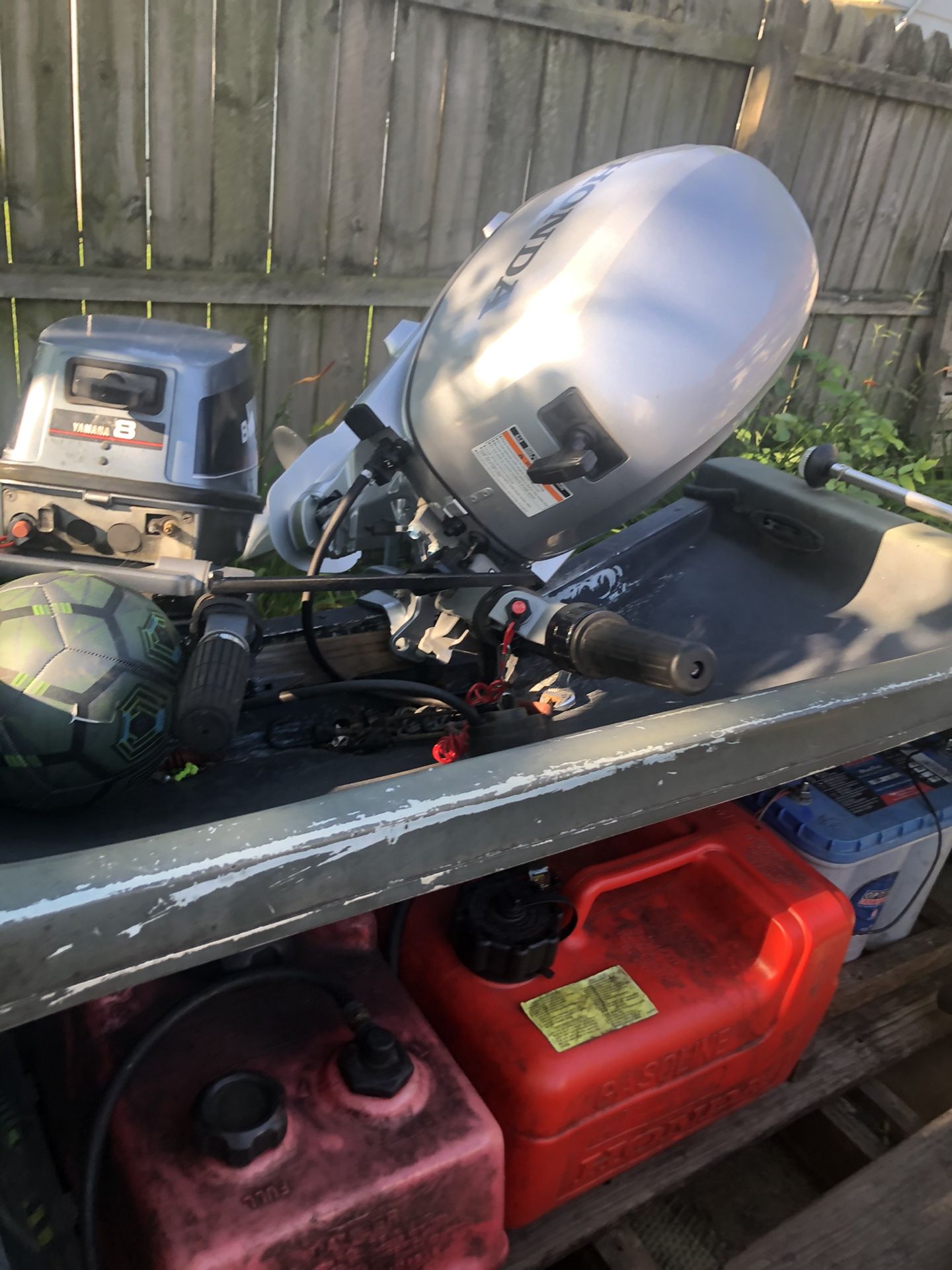 Honda 15hp and Yamaha 8 hp