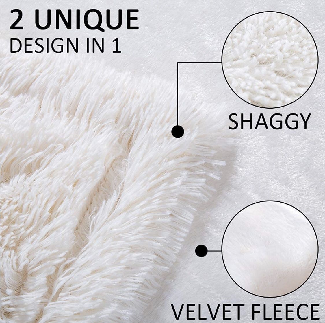 Thick Twin Size Faux Fur Throw Blanket(Cream White,60" x 80"),Whithout Pillows,Winter Lightweight Plush Fuzzy Soft Cozy Microfiber Comfy Bed Blanket f