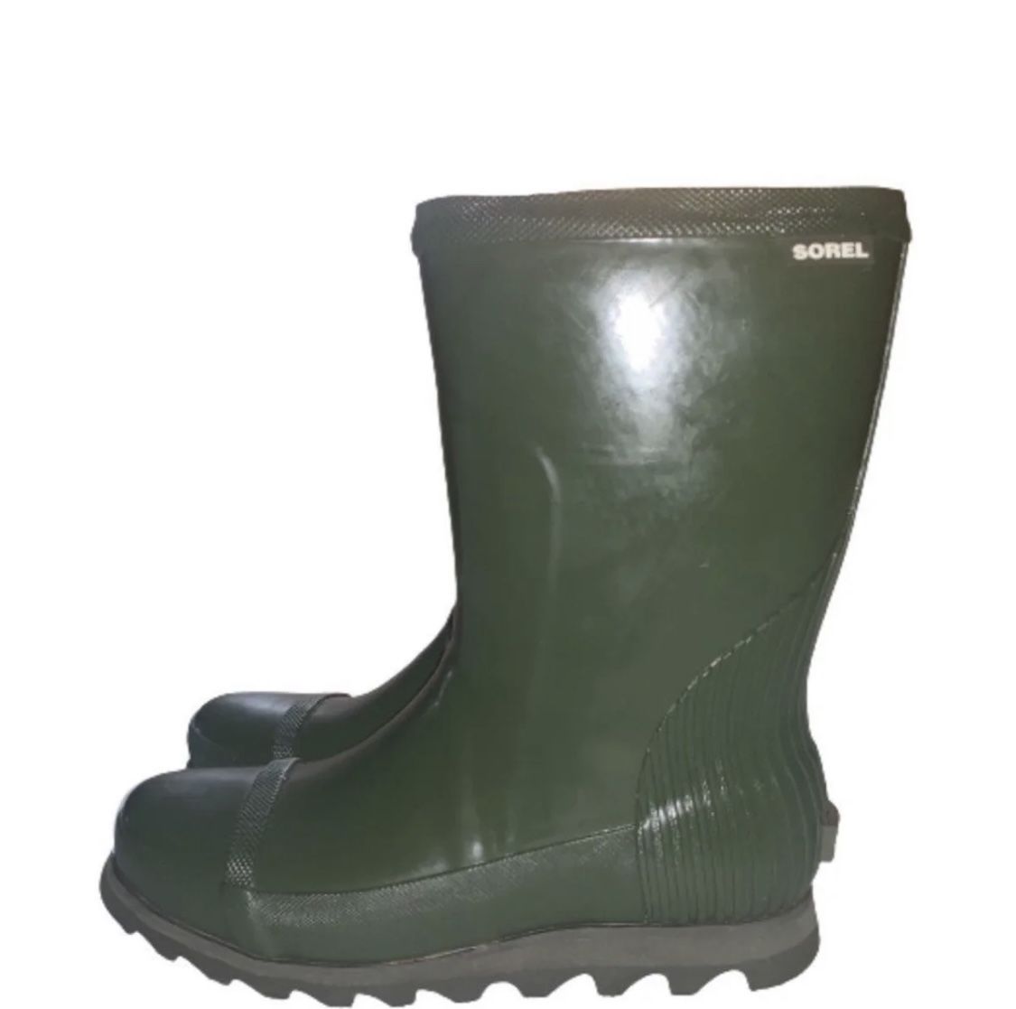 MSRP $130 Sorel Rain Boots — Women’s Sorel Size 8 Joan Short Rainboots Shoes Rubber Army Green (Outdoors Clothes) Spring & Summer, Comfortable Hiking