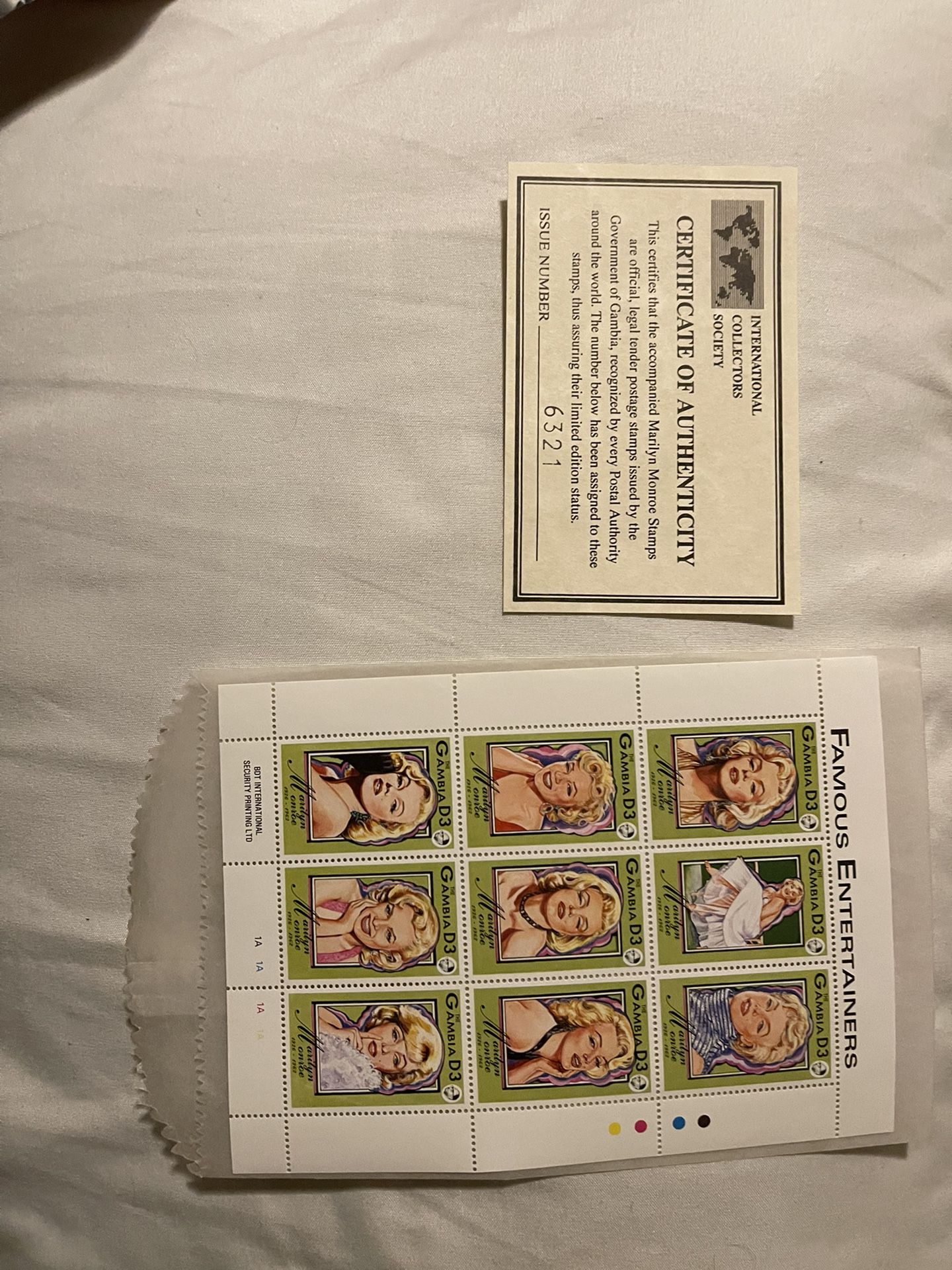 Marilyn Monroe 1995 Collectible Postage Stamps