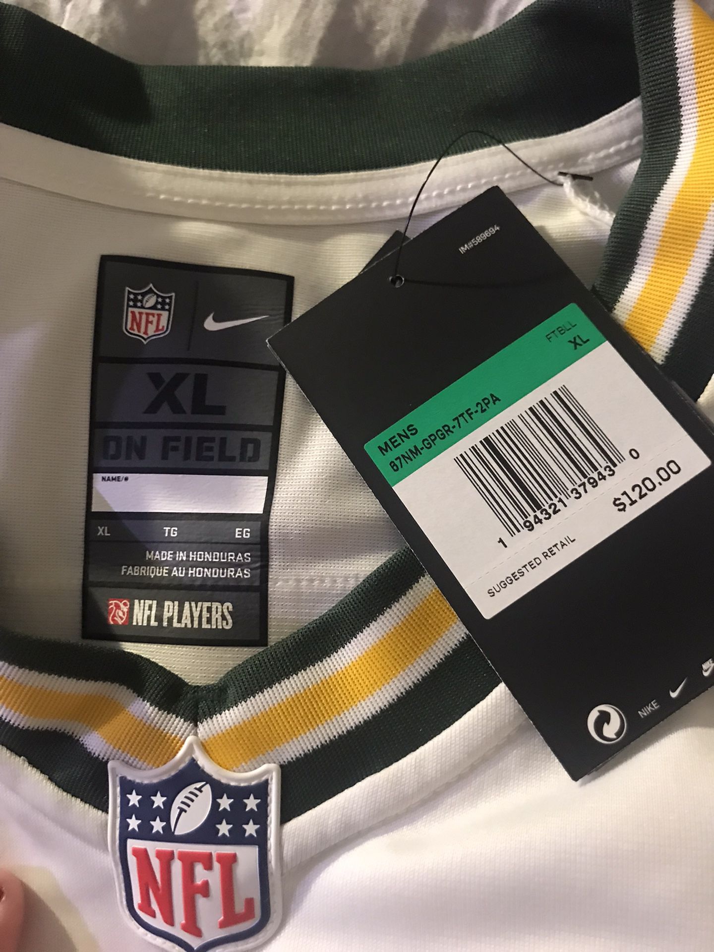 Authentic XL Mens Aaron Rodgers Jersey