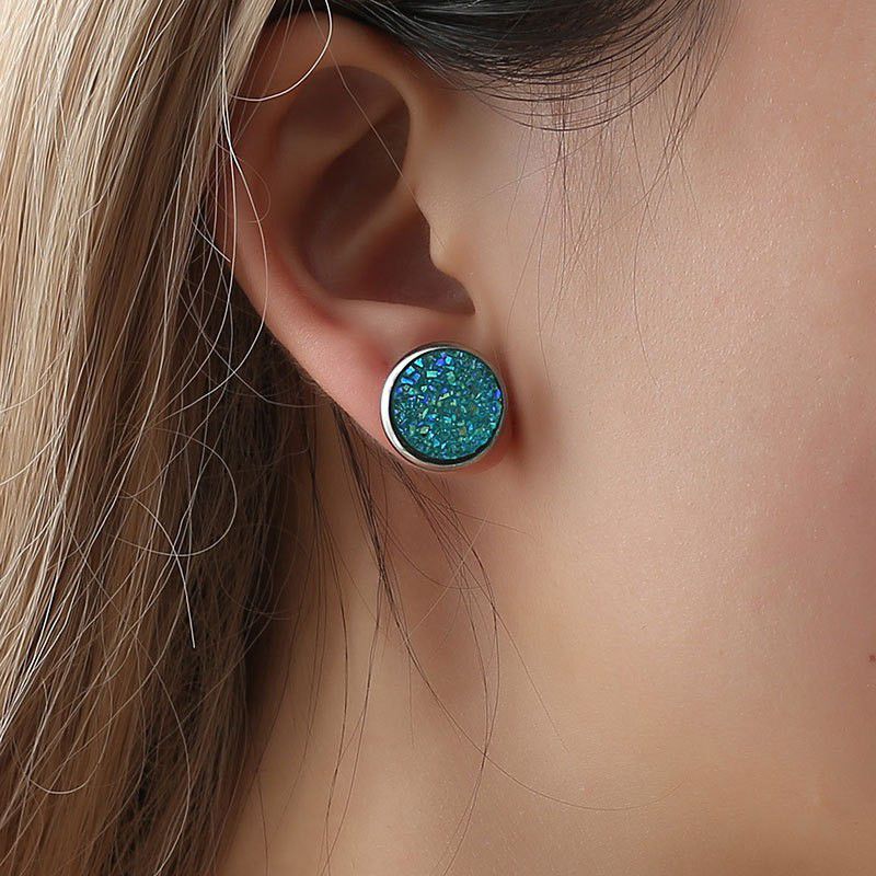 "Geometric Round Frosted Dream Starry Sky Earrings for Women, IN067
 
