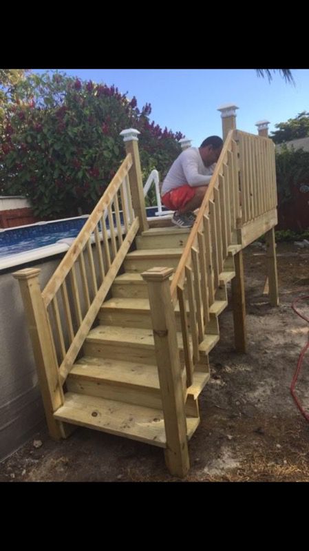 Above ground pools and deck installation