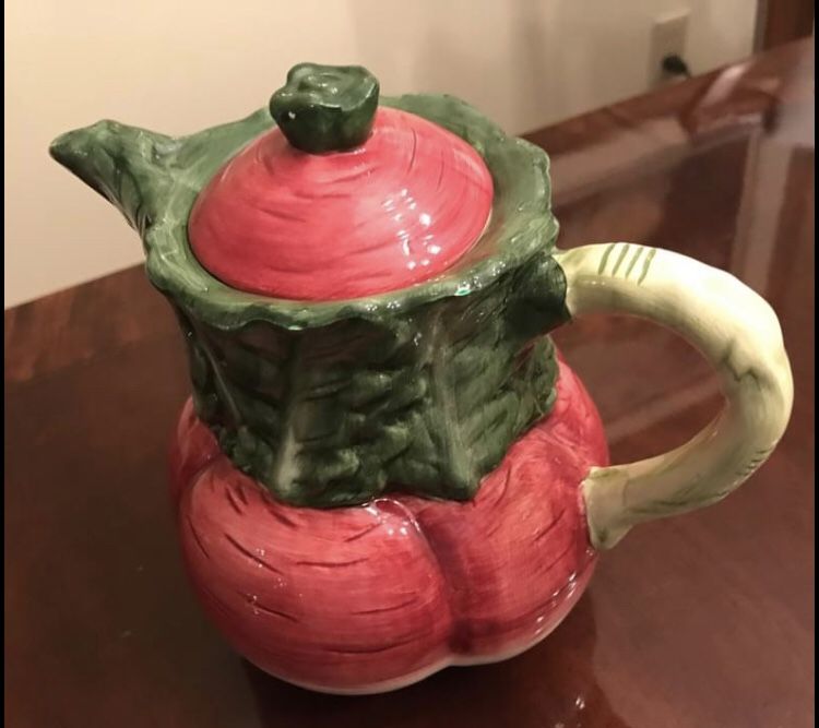 Tea Pot Vintage Radish Design Hans Glazed Ceramic