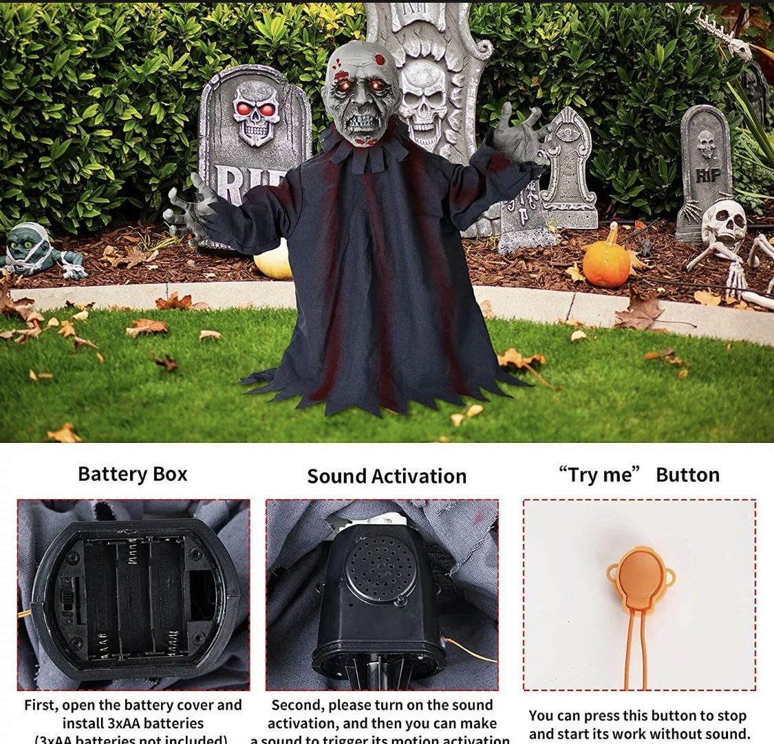 HXS Halloween Decorations Groundbreaker Zombie Halloween Props Animated Movable