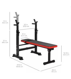 Adjustable Press Weight Bench Barbell Rack Exercise Workout Fitness Gym Folding (Free Shipping Via PayPal Invoice) Thumbnail