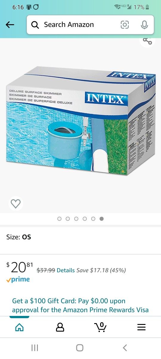 Intext Deluxe wall mount surface pool skimmer
