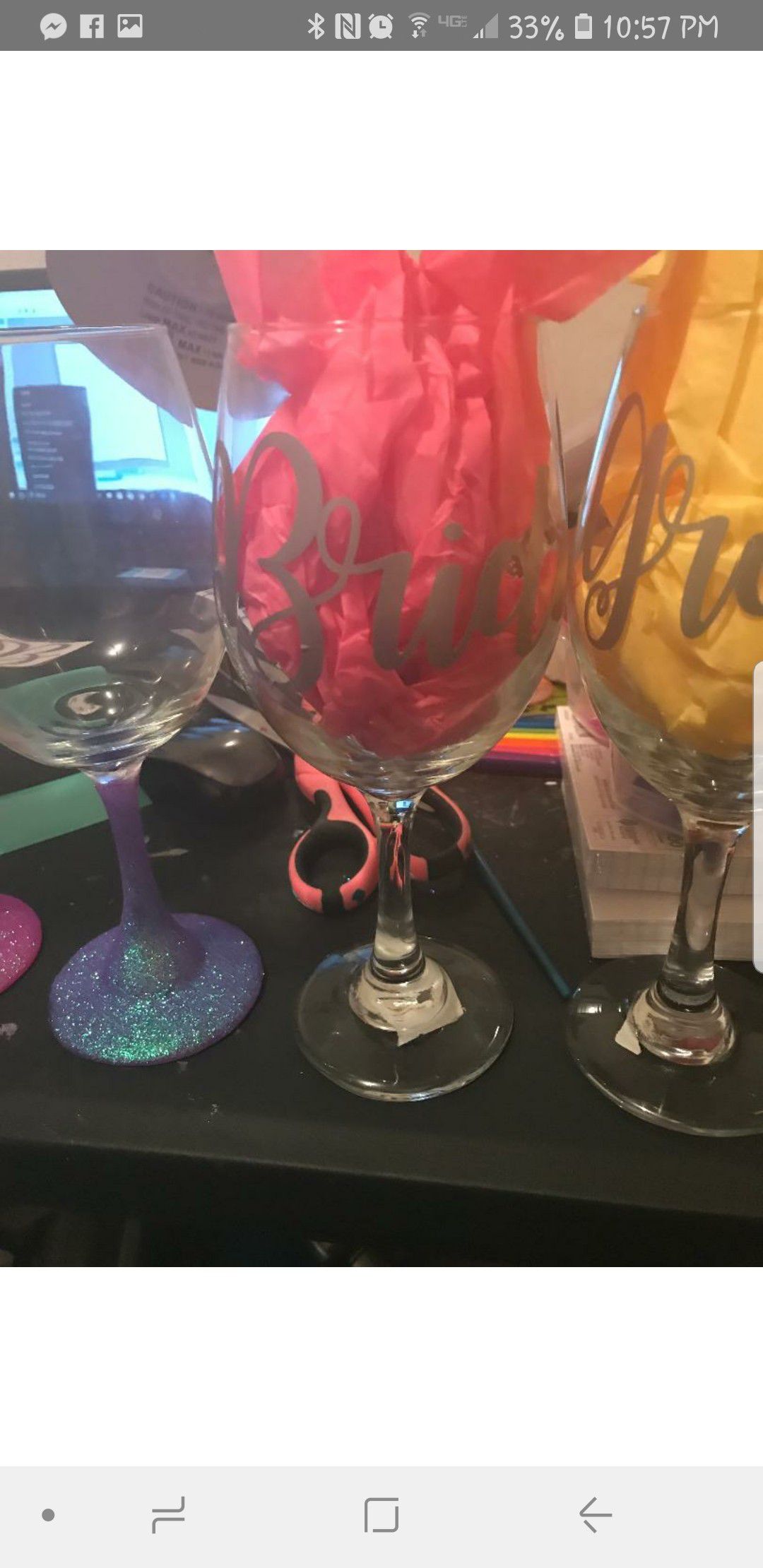 Bride groom or bridesmaid decorated cup will work deal packages