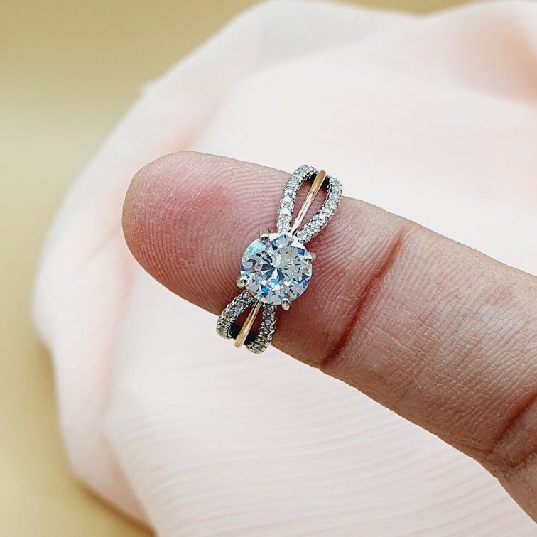 "Exquisite Three Layer Dainty Zircon Fashion Rings for Women, PD566
