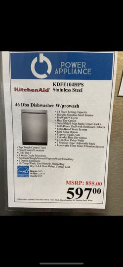 Pre Owned Scratch And Sent Dishwasher (kitchen Aid) Thumbnail