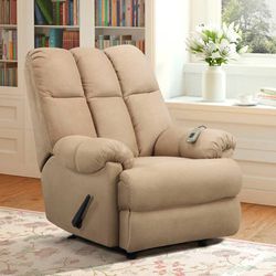 NEW Massage Rocking Recliner Chair Comfortable Padded Sofa Lounge Reclining Home Rocker Upholstered Relaxation Seat Massager *↓READ↓* Thumbnail