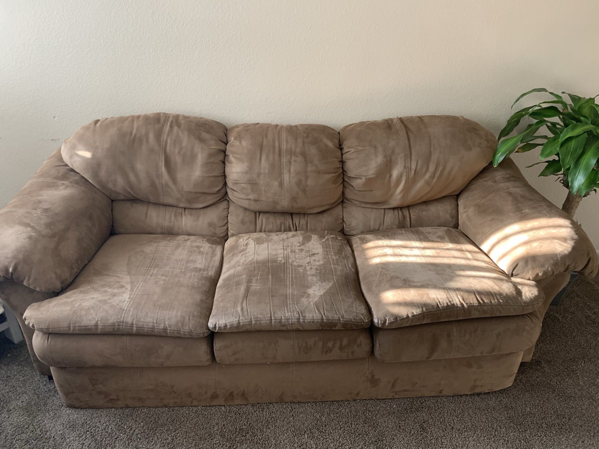 Brown Couch With Oversized Chair