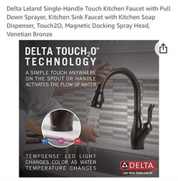 DELTA LELAND SINGLE HANDLE TOUCH KITCHEN FAUCET WITH SPRAYER Thumbnail