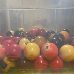 Lot Of Used Billiards 🎱 Pool Table Balls $55  Thumbnail