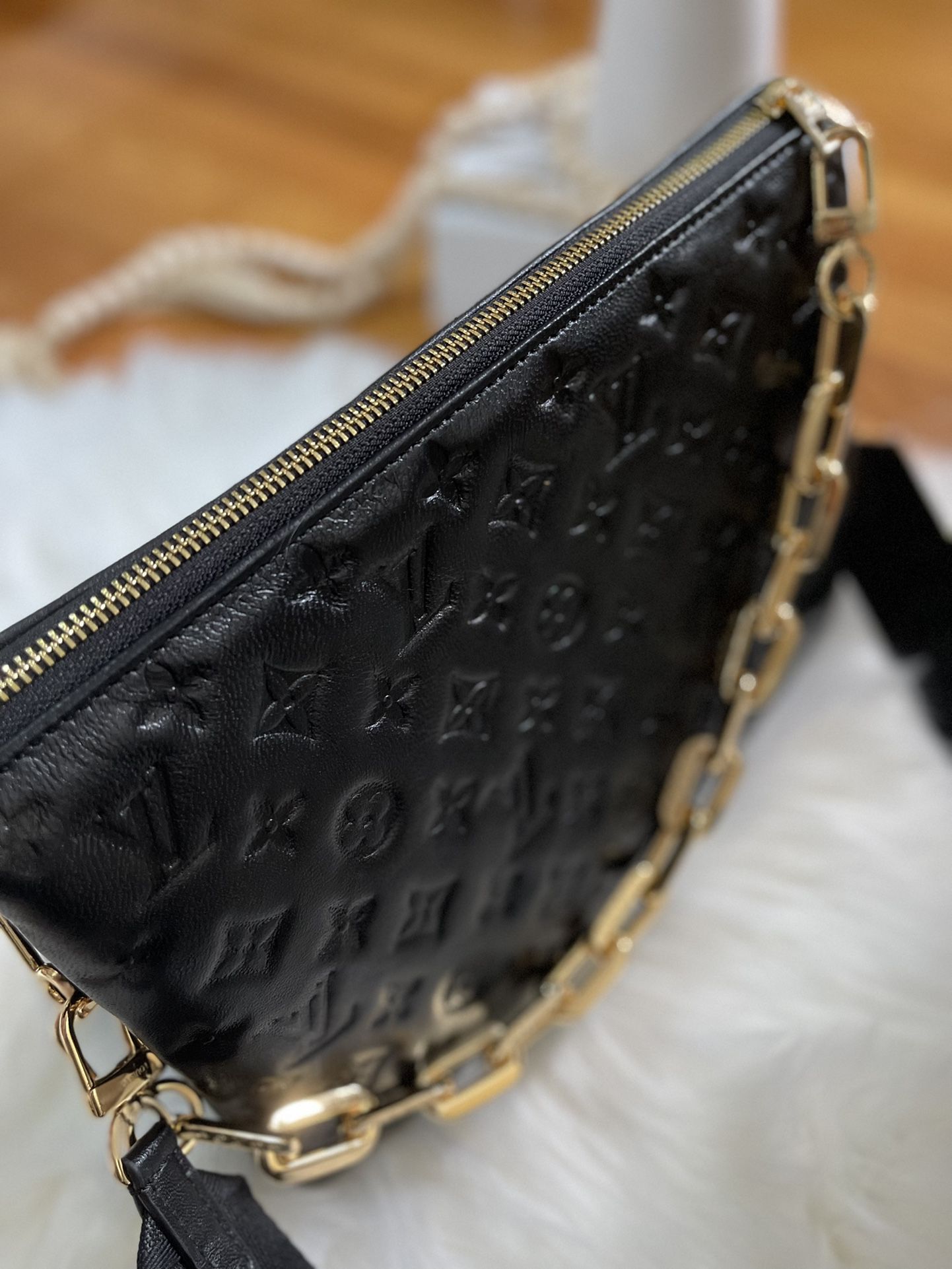 Medium Size Black High Quaility Leather Women Shoulder Bags 