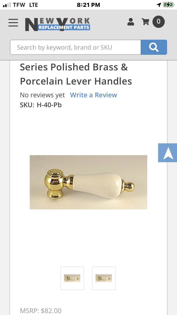 Porcelain And Brass Levers