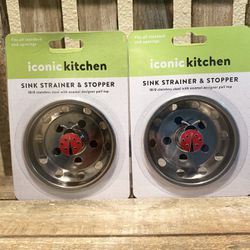 Lady Bug Sink Strainers Set of 2, Lady Bug Sink Stopper, Sink Strainer & Stopper Thumbnail