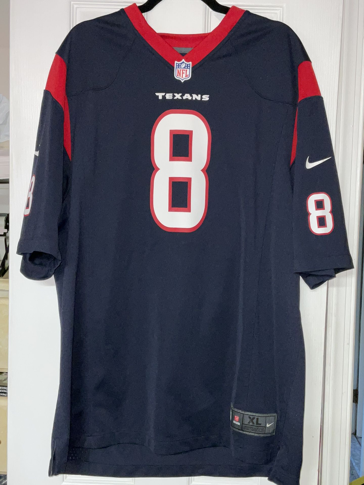 Nike Adult Houston Texans NFL Jersey XL Shaub #8 Pre-owned  No flaws Direct to Garment printed