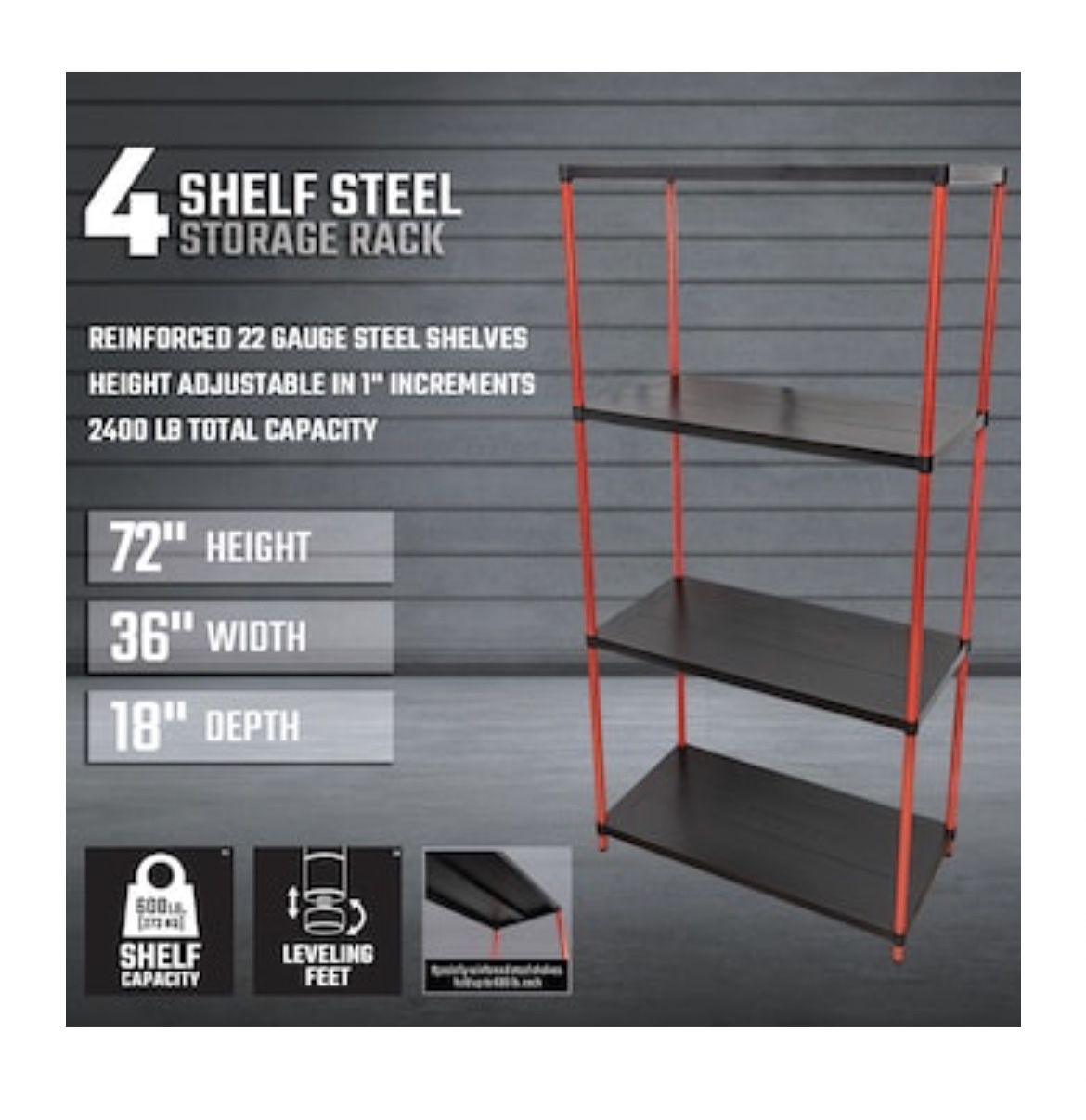 CRAFTSMAN Shelving Unit Steel utility Shelves 36-in W x 18-in D x 72-in H 4-Tier