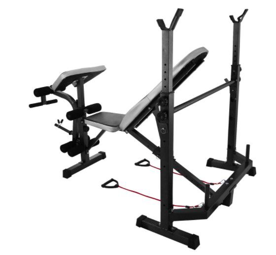 🏋🏼‍♀️💪🏻 Weight Bench Multi Functional Use- Preacher Curl, Squat Rack, Leg Press, 660lb Capacity
