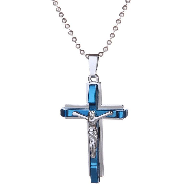 "Multi-layer Metal Creative Cross Necklace, BL088