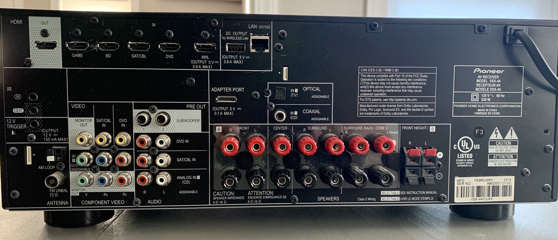 Bose Acoustimass 10 Series & Pioneer Elite Receiver