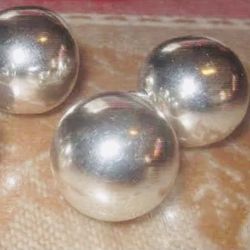 Three Silver Tone Decorator Balls   Thumbnail