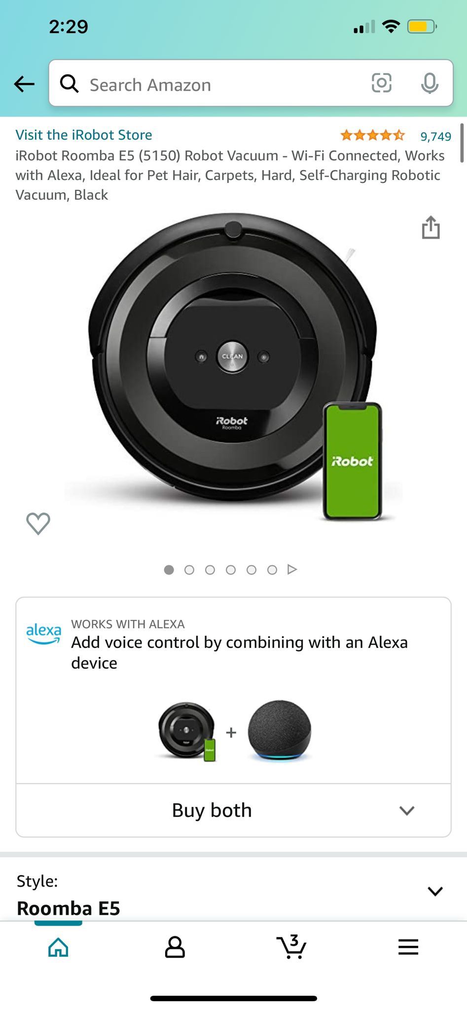 I Roomba E5 Robot Vacuum