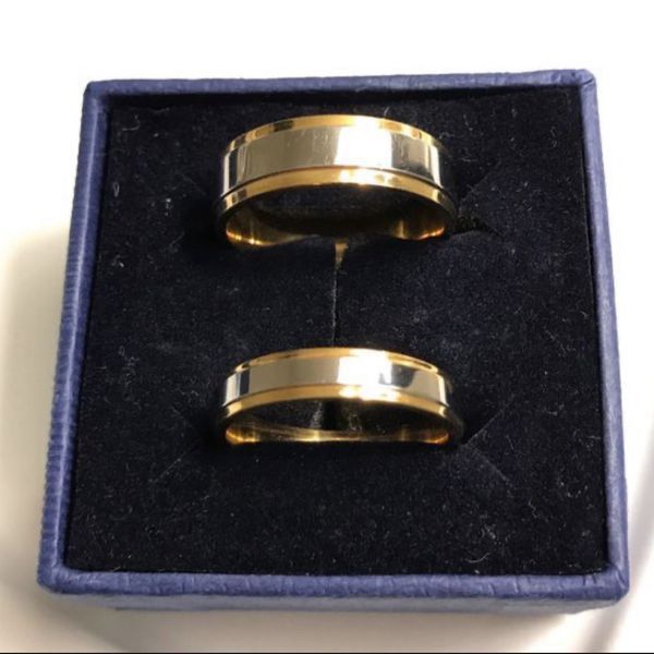 Unisex 18K Gold plated Engagement Matching Ring Set- Code ALT56