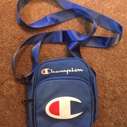 Champion Logo Sling Waist Bag Shoulder Fanny Pack Blue Thumbnail