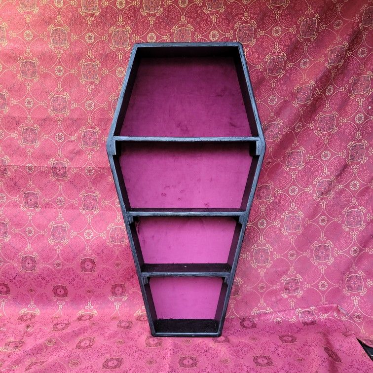 Coffin Shaped Curio Shelves